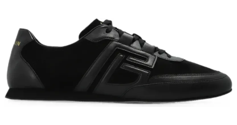 Balmain Leren sneakers met logopatch – Zwart (HM1VI429LNSU)