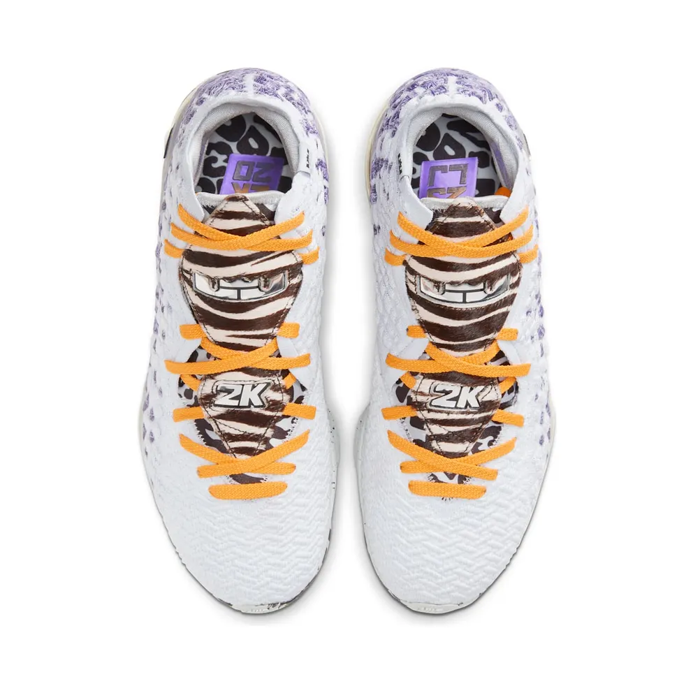 Nike LeBron 17 Bron 2K Playoffs White/Gold/Purple (BQ3177 101)