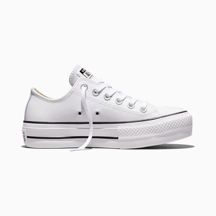 Converse Chuck Taylor All Star Platform Clean Leather Wit/zwart/wit