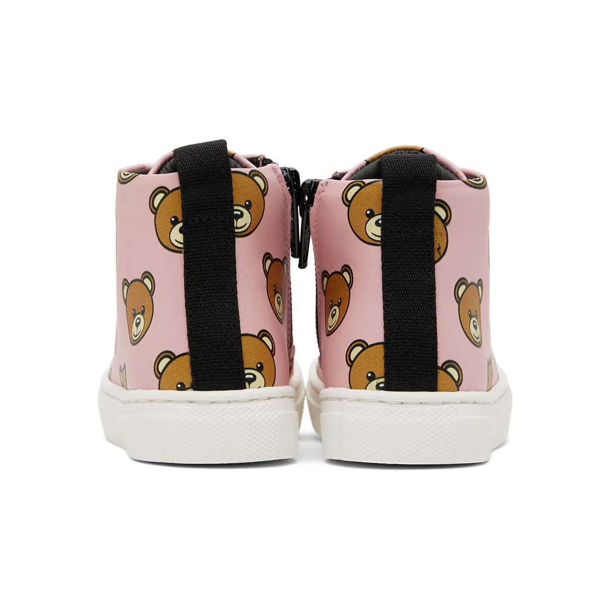 Moschino Baby Pink Teddy Print High Sneakers (71684) (2)