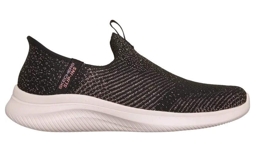 Skechers Slip-ins: Ultra Flex 4.0 “Midnight Sparkle Sneaker Black / Roos Gold” (150805BKRG)