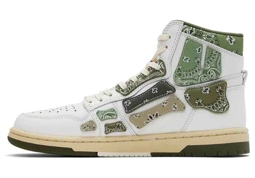 AMIRI White & Green Bandana Skel Hi Sneakers (PF22MFS032-790) (3)