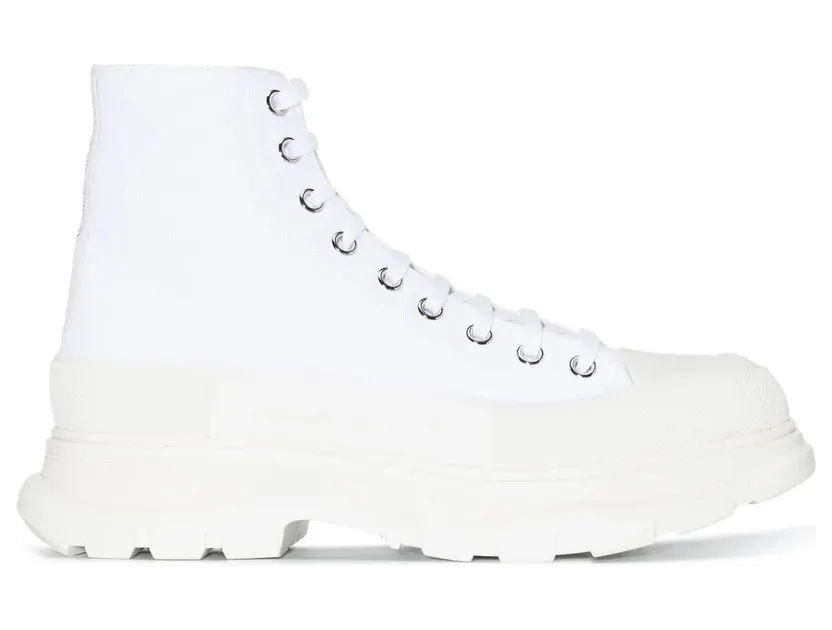Alexander McQueen Black Canvas Tread Slick High Sneakers (604254W4L32)