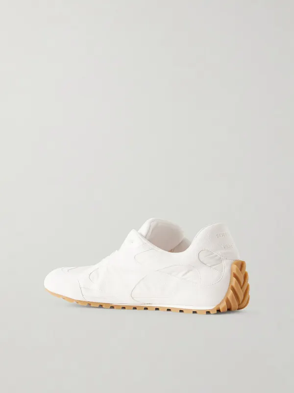 Bottega Veneta Orbit Flash Suede and Leather-Trimmed Shell Sneakers White (867926V65C0) (4)