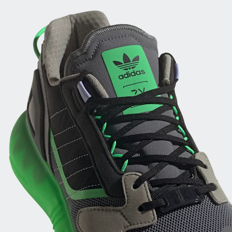 Adidas ZX 5K BOOST Grey Three / Core Black / Screaming Green (GV7701)