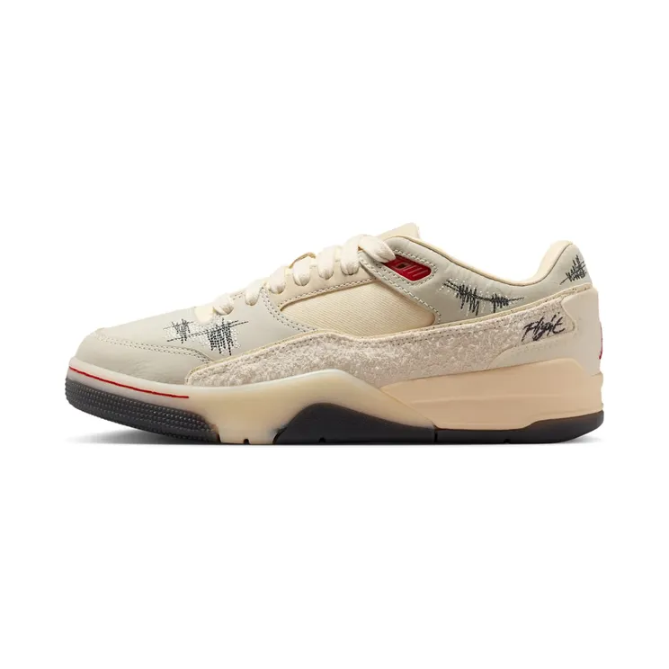 Jordan Flight Court SP Who Decides War “Coconut Milk / Muslin / Off-Noir / Varsity Red” (HQ2958-100)