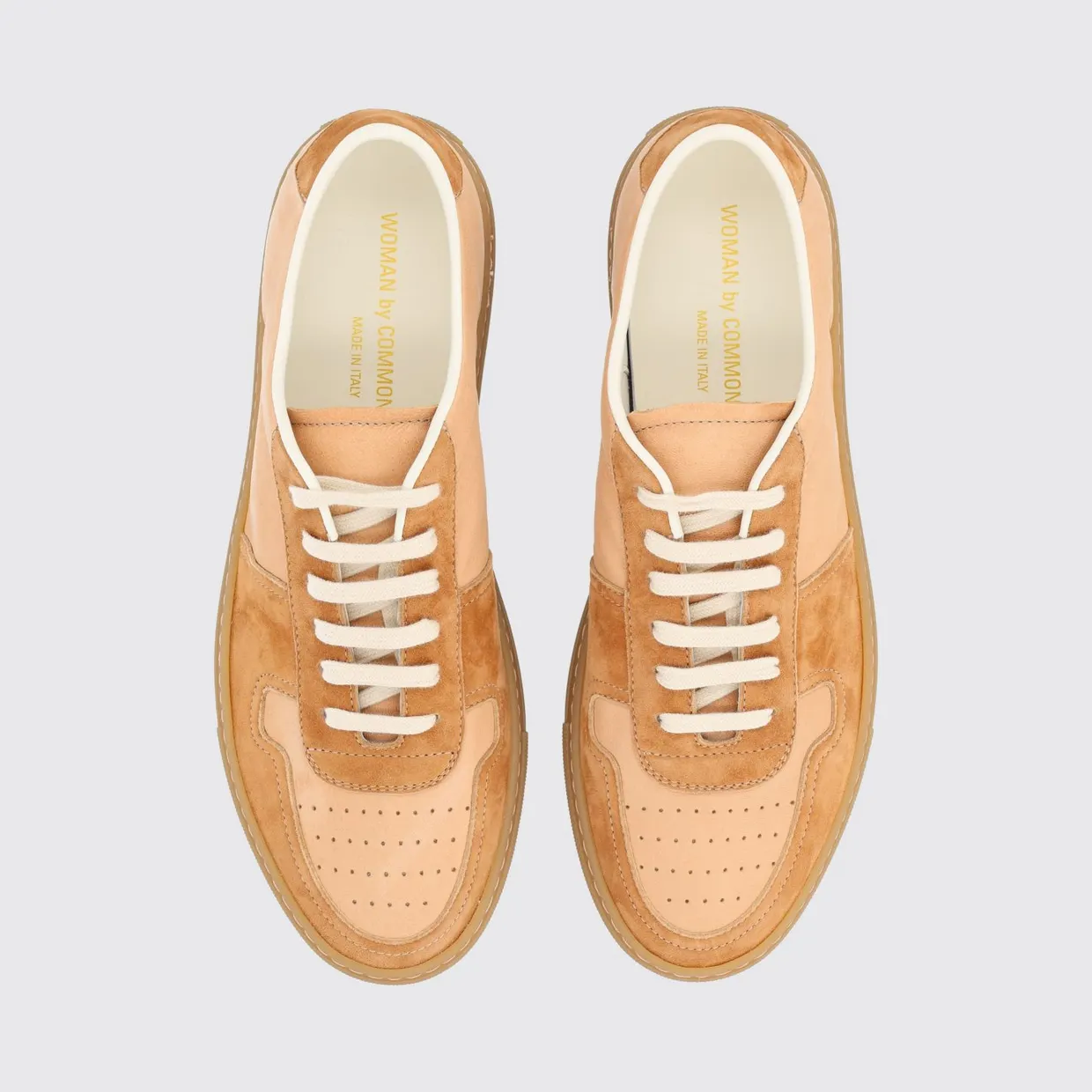 Common projects Two-Tone Nappa and Suede Low-Top Sneakers Beige (62241302) (3)