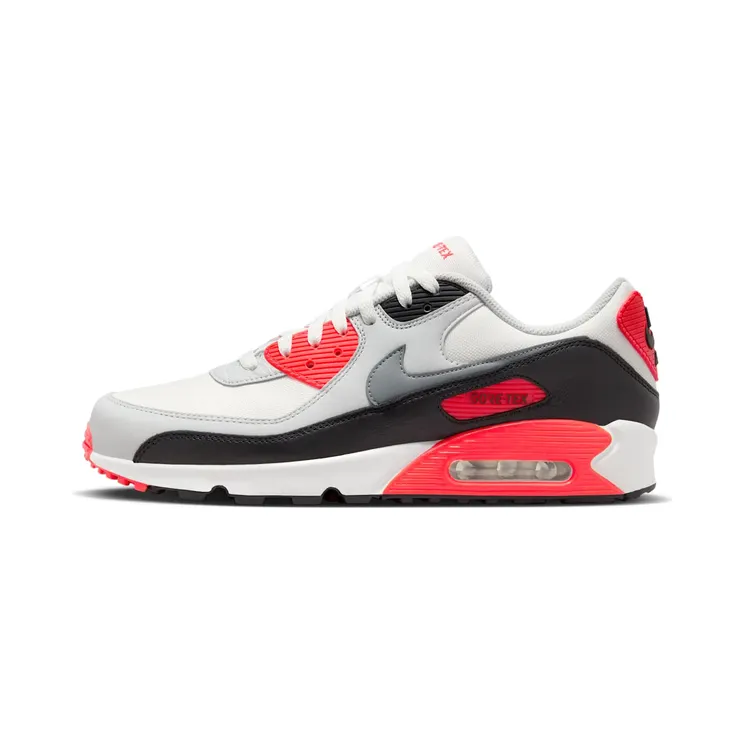 Nike Air Max 90 Gore-Tex Infrared “Summit White / Bright Crimson / Black / Cool Grey” (FD5810-101)