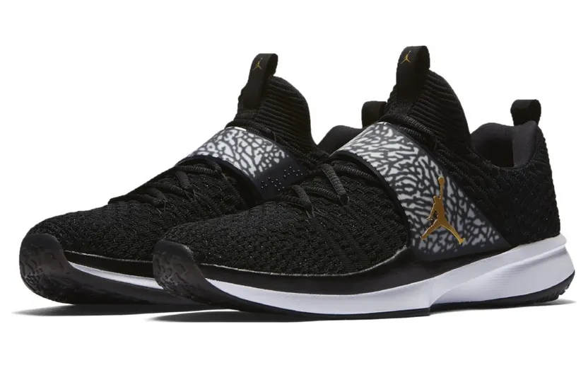 Jordan Trainer 2 Flyknit Black Metallic Gold