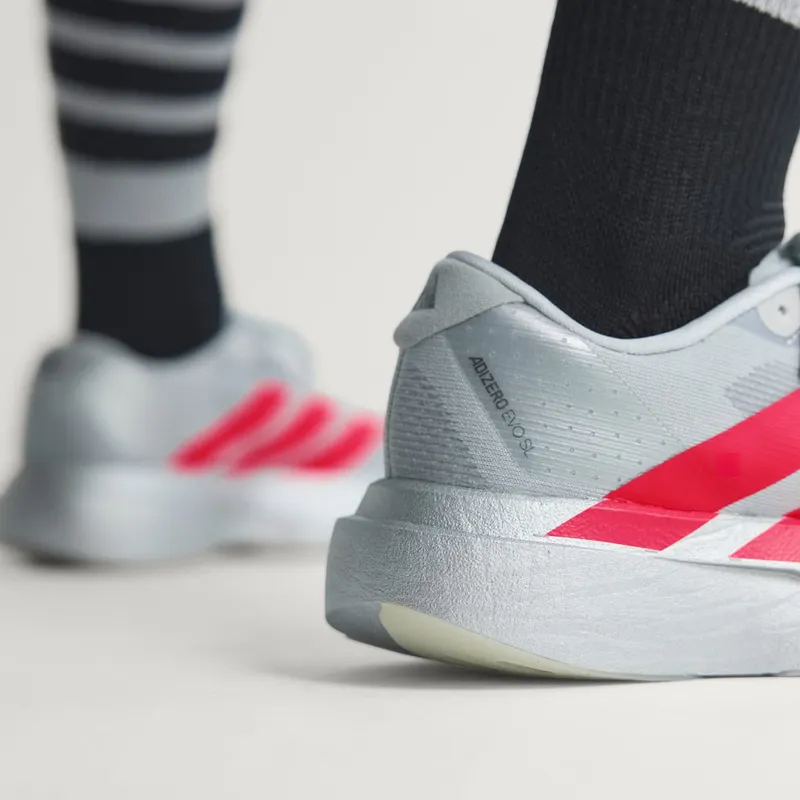 Adidas Adizero EVO SL Silver Metallic / Lucid Red / Iron Metallic (KI3383)