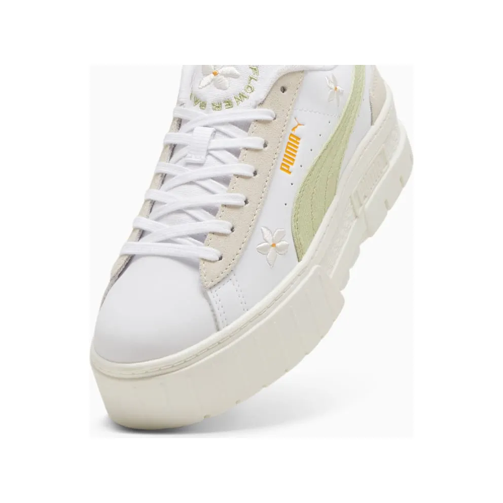 Puma Mayze Floral Embroidery White Pistachio Green (399674-01)
