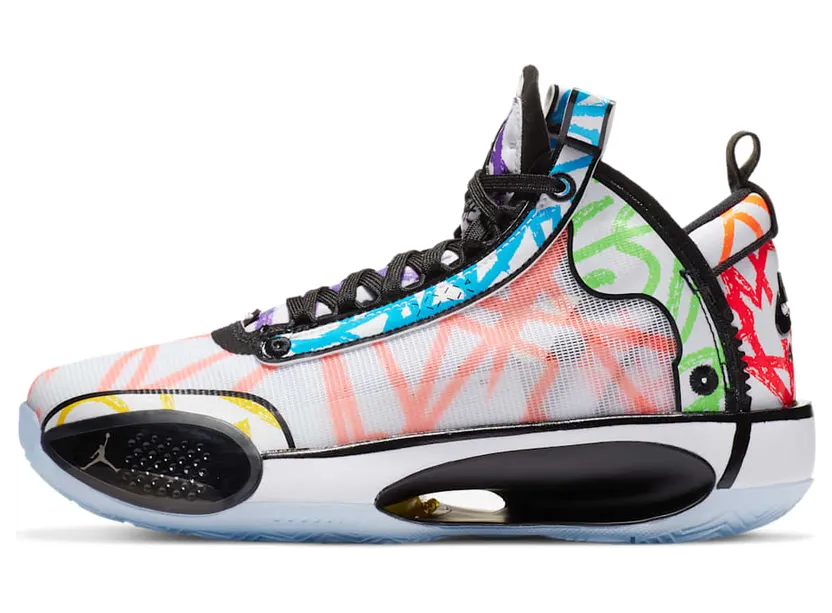 Zion Williamson x Air Jordan 34 GS ‘Noah’ White/Black/Multi-Color (DA4450-100)