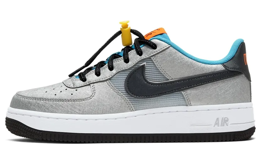 Nike Air Force 1’Sky ‘ GS Metallic Silver/Hyper Crimson/Speed Yellow/Black (CW6011-001)