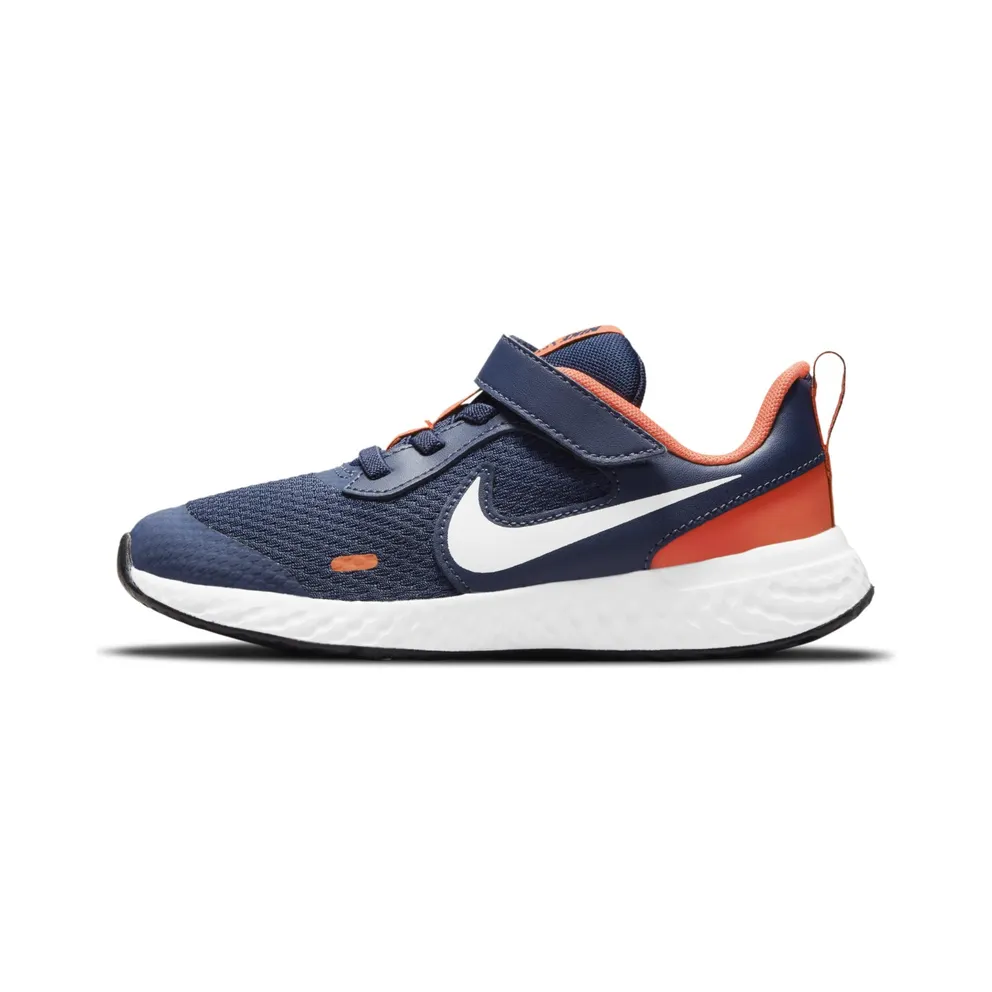 Nike Revolution 5 Blue “Midnight Navy / Orange / White” (BQ5672-410)