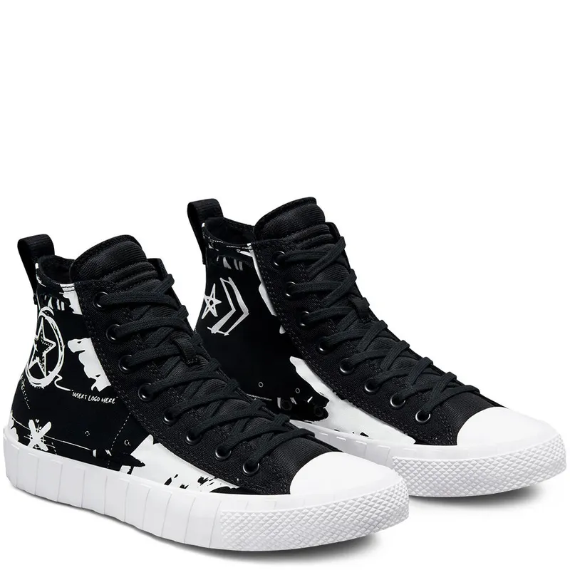 Converse Script Print UNT1TL3D High Top Black/black/white (171230C)