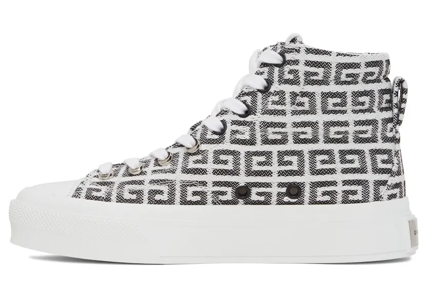 Givenchy White 4G Jacquard City Sneakers (BH005LH0VC) (3)