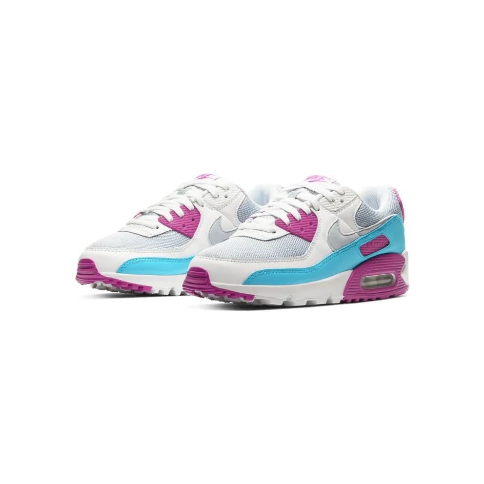 Nike Air Max 90 White Vivid Pink Light Blue Fury (W) White/Vivid Pink-Light Blue Fury (CT1030-001)