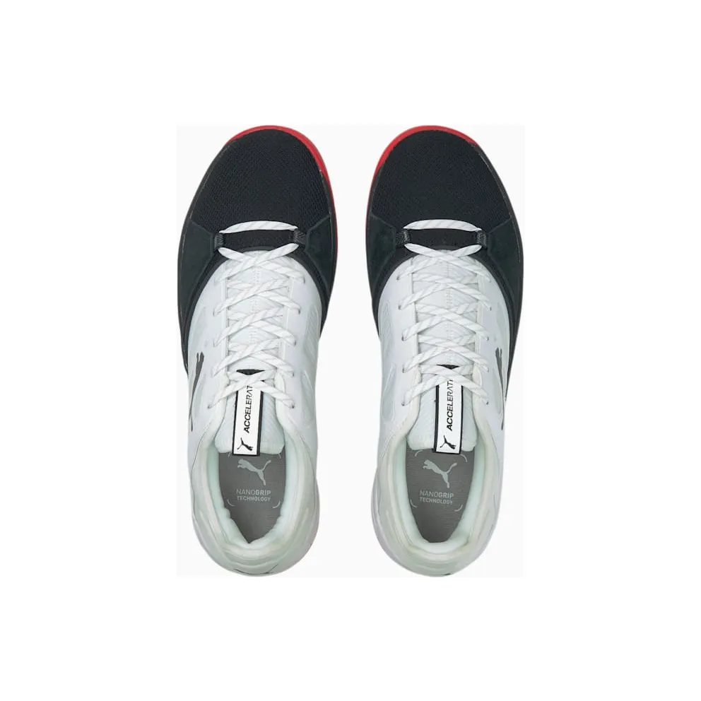 Puma Accelerate Turbo Nitro Handball Shoes White/Black/Red (106459-01)