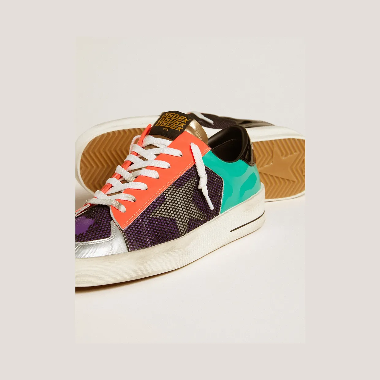 Golden Goose Stardan Lab In Patent Leather And Mesh With Rubber Star (GMF00370.F006973.82885) (3)