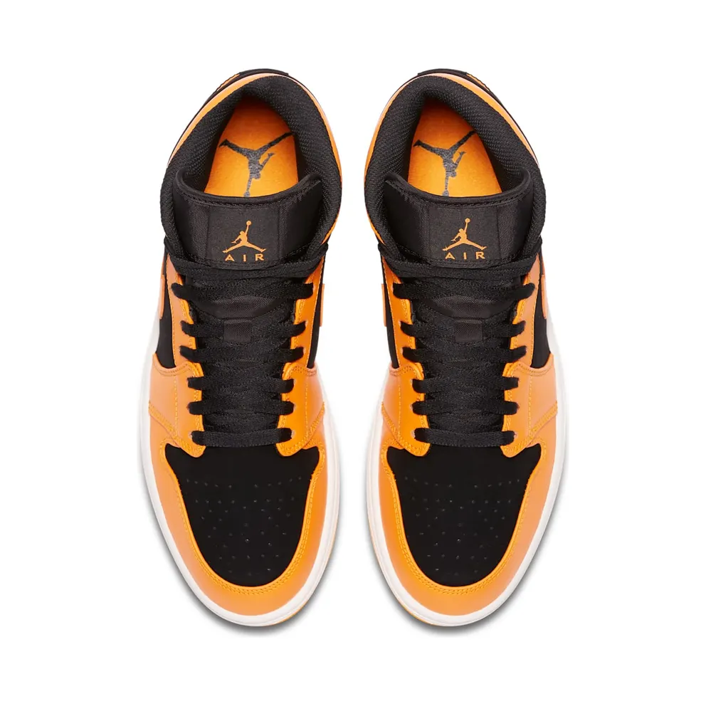 Jordan 1 Mid Black Orange Peel Black/Orange Peel-Sail (554724-081)