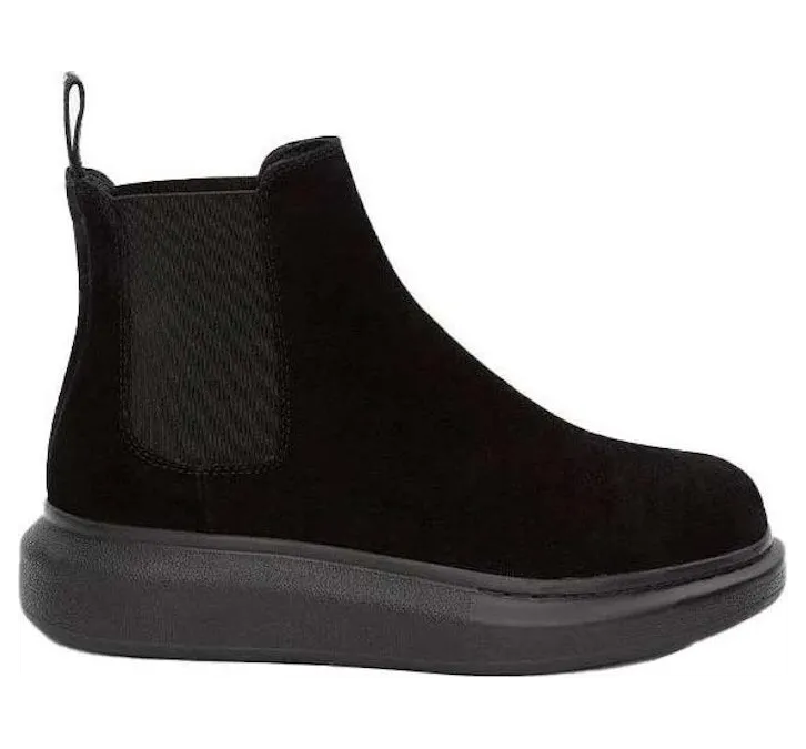 Alexander McQueen Hybrid Chelsea Boot Black Suede (586398WHXK61000)