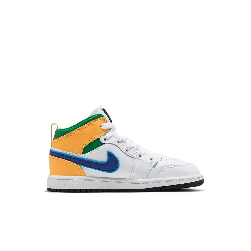 Jordan 1 Mid White Court Purple Teal (640734-128)