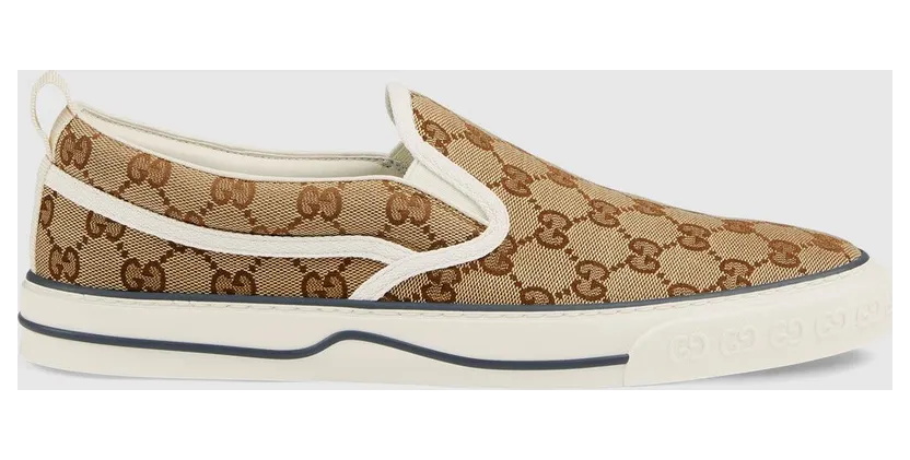 Gucci Tennis 1977 Slip On Beige Ebony (643489 2HK30 9761)