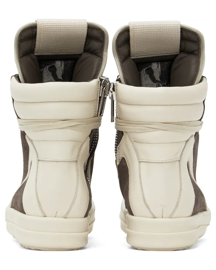 Rick Owens Off-White & Gray Geobasket Sneakers (RP02B6894 LCC) (2)