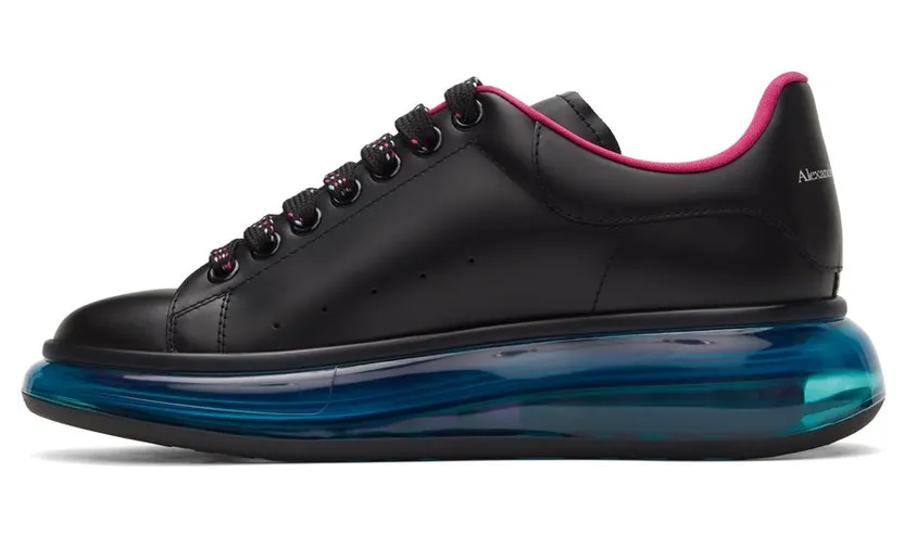 Alexander McQueen Black & Blue Clear Sole Oversized Sneakers (662657WHYBY) (3)