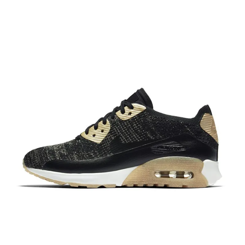 Nike Air Max 90 Ultra Flyknit Metallic Gold (W) Black/Metallic Gold-White (881563-001)