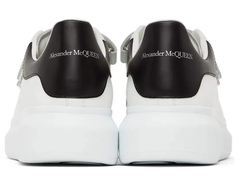 Alexander McQueen White & Black Oversized Triple Strap Sneakers (705067WHGP5) (2)