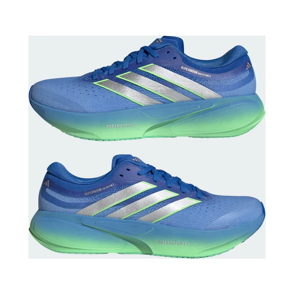 Adidas SUPERNOVA SOLUTION 3 Running Shoes Lucky Blue / Silver Metallic / Lime Burst (JR7399)