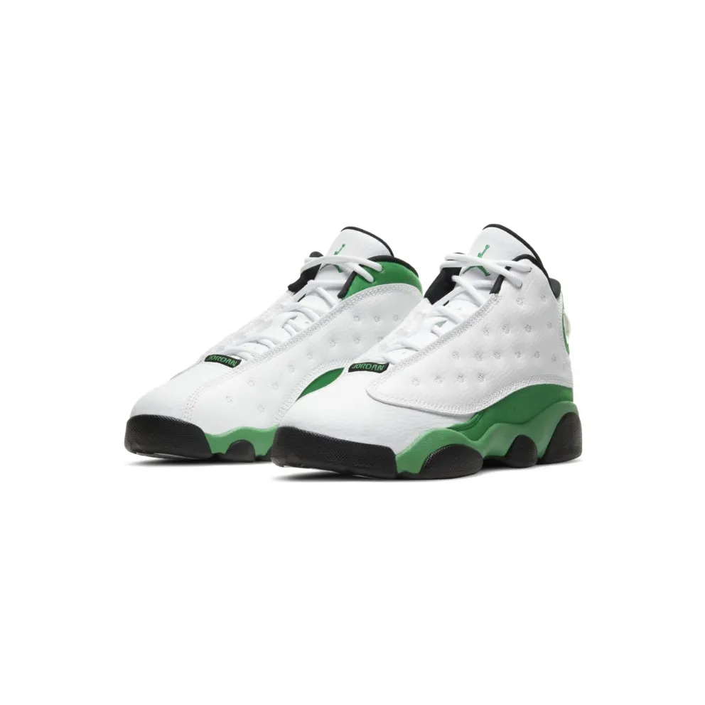 Jordan 13 Retro White Lucky Green (PS) White/White-Lucky Green-Black (414575-113)