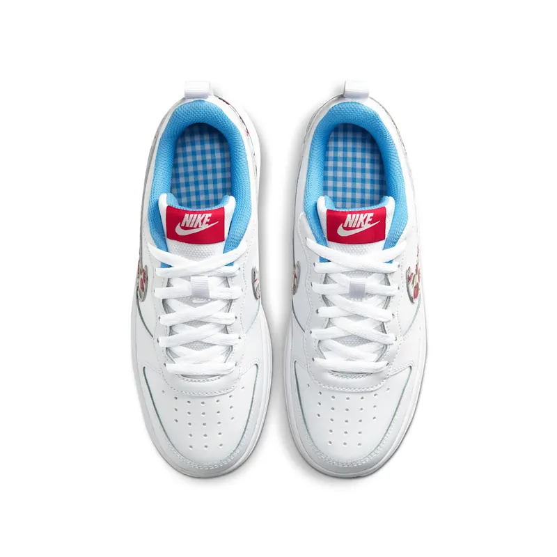 Nike Court Borough Low 2 White Cherry (GS) White/University Blue/Track Red (CJ2238-100)