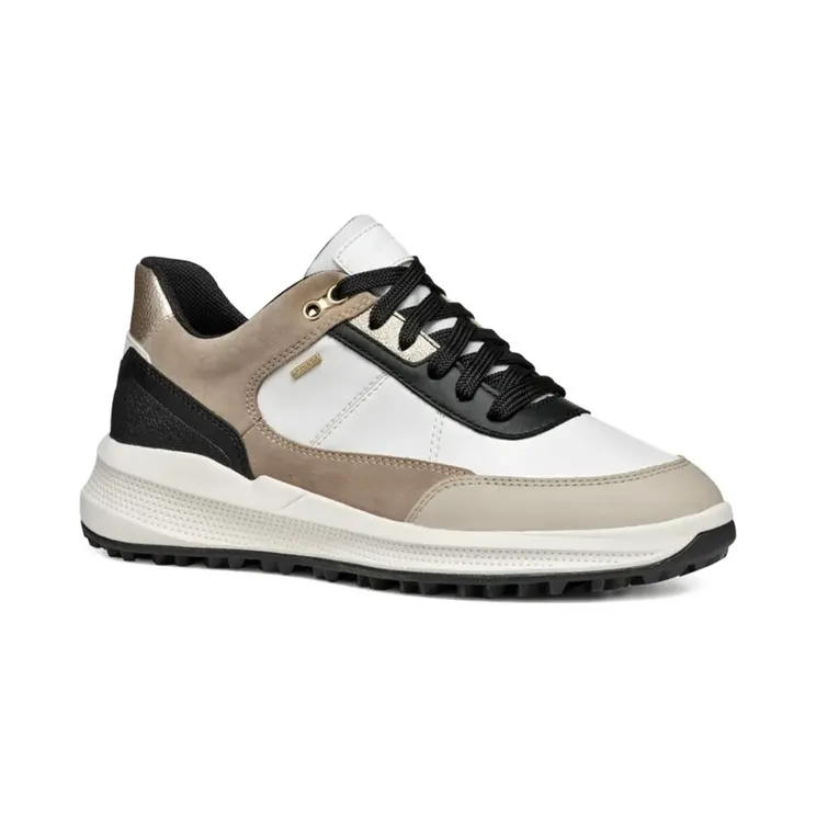 Geox met leren vlakken “White” (D36VRA05422)
