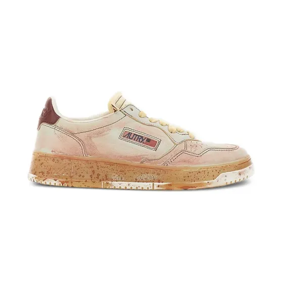 Autry Sneakers met leren vlakken – Beige (AVLWED03)
