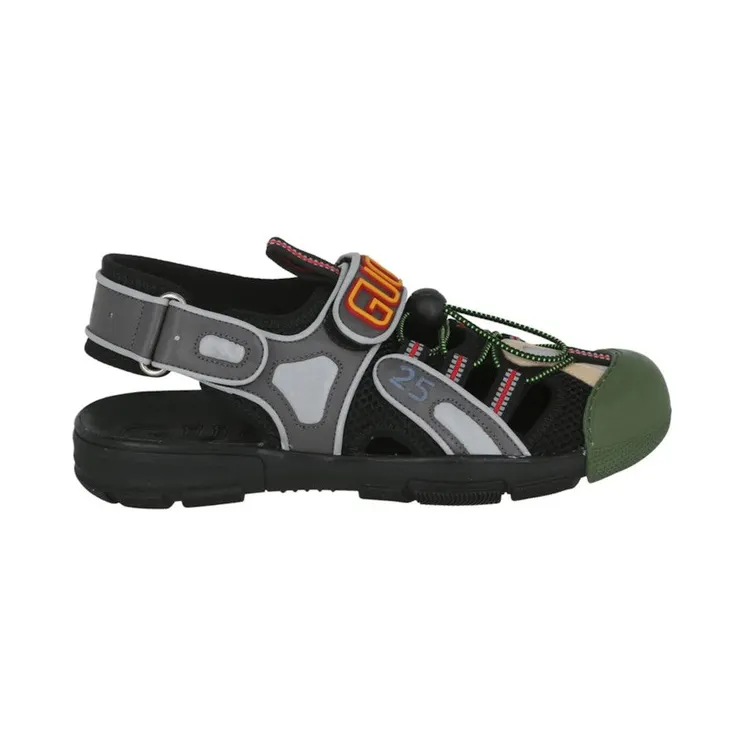 Gucci Tinsel Sports Sandal Black Silver Green (563484 98D10 8461)