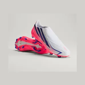 adidas F50 Hyperfast League Laceless Firm Ground Football Boots “Cloud White / Solar Purple / Solar Turbo” (KJ3415)