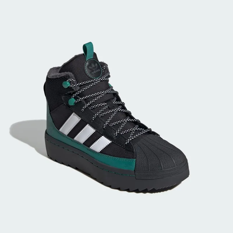 Adidas Superstar Winter Trek Kids Core Black / Cloud White / Active Green (ID1018)