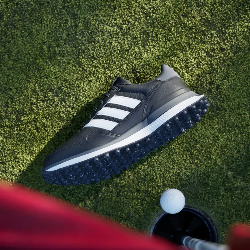 adidas S2G 26 Leather Spikeless Golf Black White Grey Four (JQ9315)