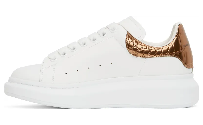 Alexander McQueen White & Silver Croc Oversized Sneakers (625162WHYBQ) (3)