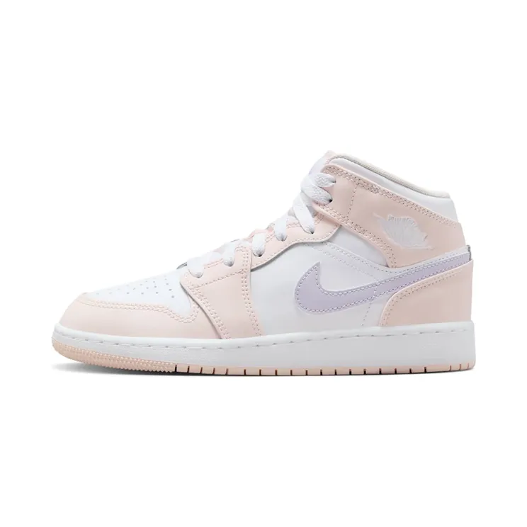 Nike Air Jordan 1 Mid Yellow Ochre (GS) “Pink Wash / White / Violet Frost” (FD8780-601)