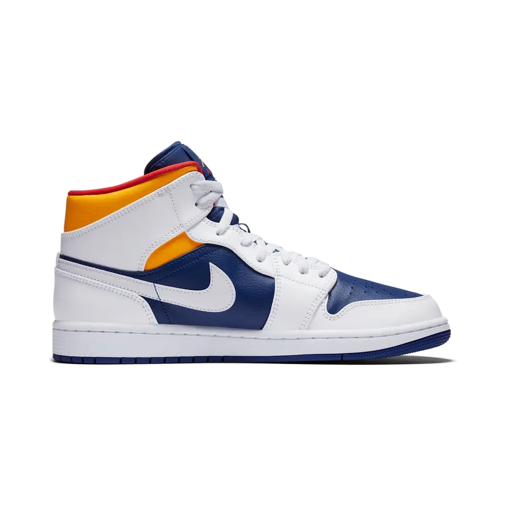 Jordan 1 Mid Royal Blue Laser Orange White/Deep Royal Blue-Track Red-Laser Orange (554724-131)