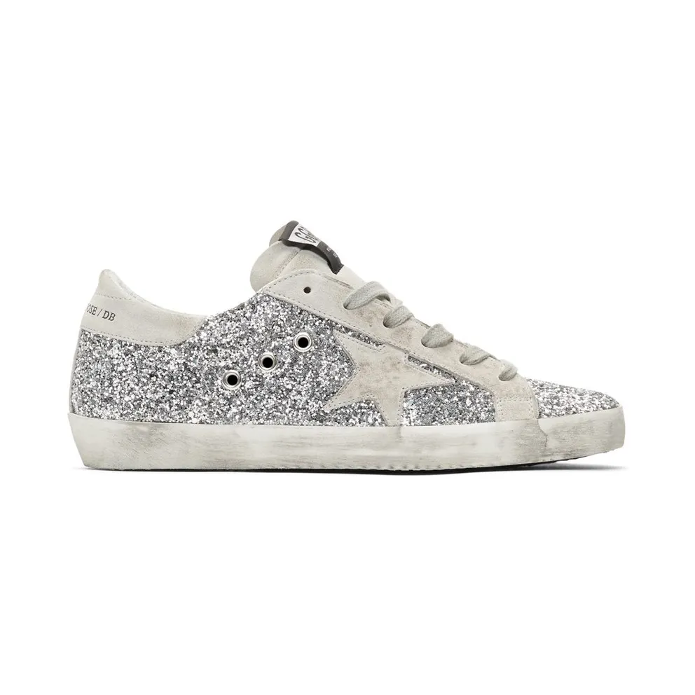Golden Goose SSENSE Exclusive Silver Glitter Superstar Sneakers (F37WS590.A49)