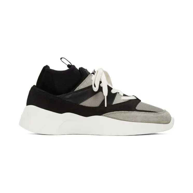 Essentials Black and Grey Sock Runner Sneakers (ES04W19U-SRLEFA3OFB)