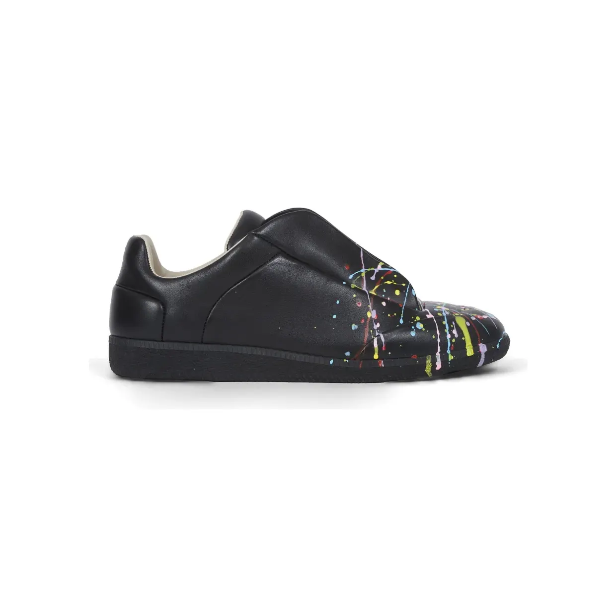 Maison Margiela Future leren met verfspatten “Black” (S57WS0554P7798)