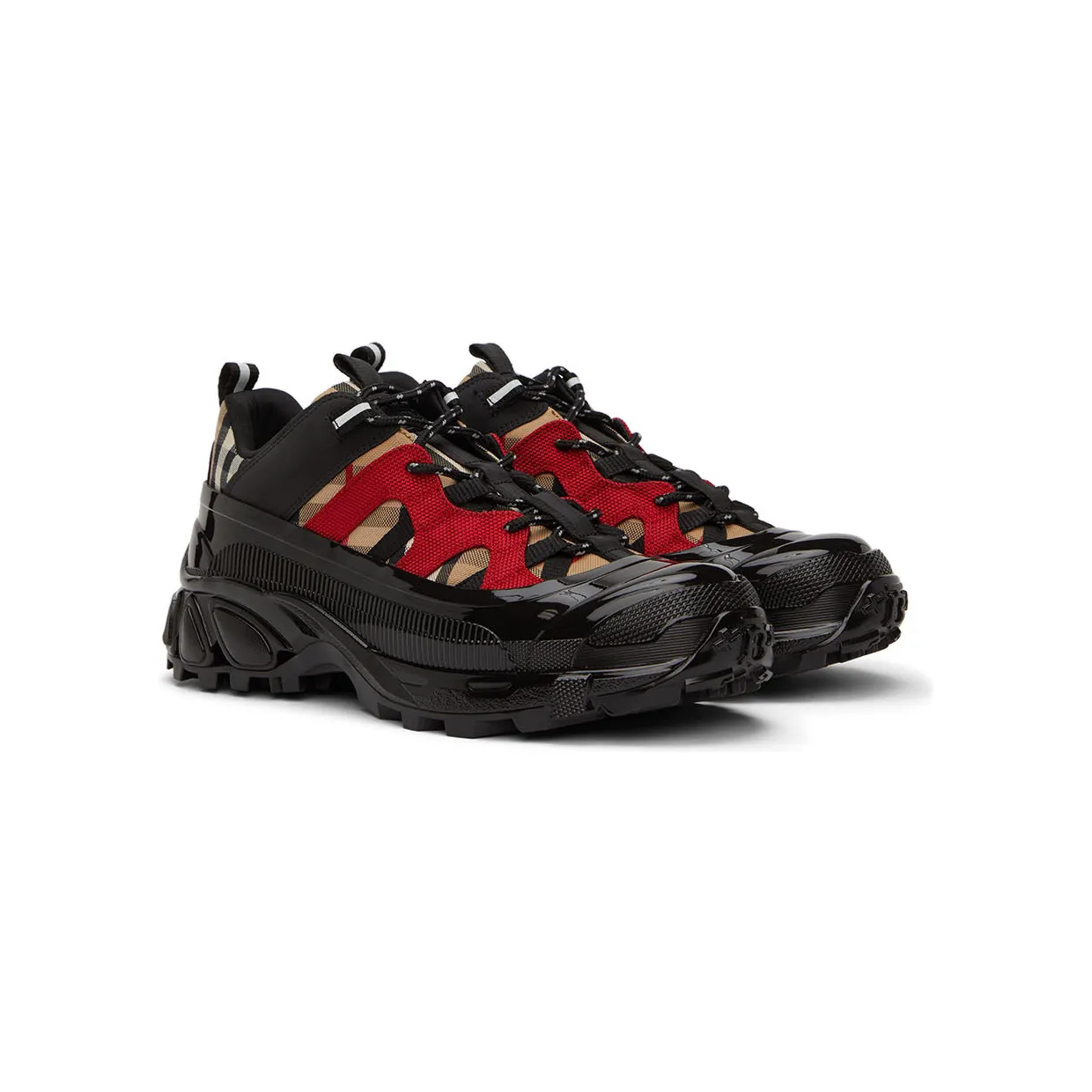 Burberry Black & Red Arthur Sneakers (8056924) (4)