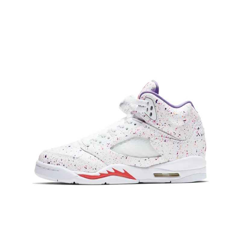 Jordan 5 Retro Easter (2020) (GS) White/Laser Crimson-Voltage Purple (CT1605-100)