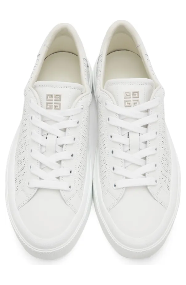 Givenchy White 4G Perforated Sneakers (BE0027E19X100) (5)