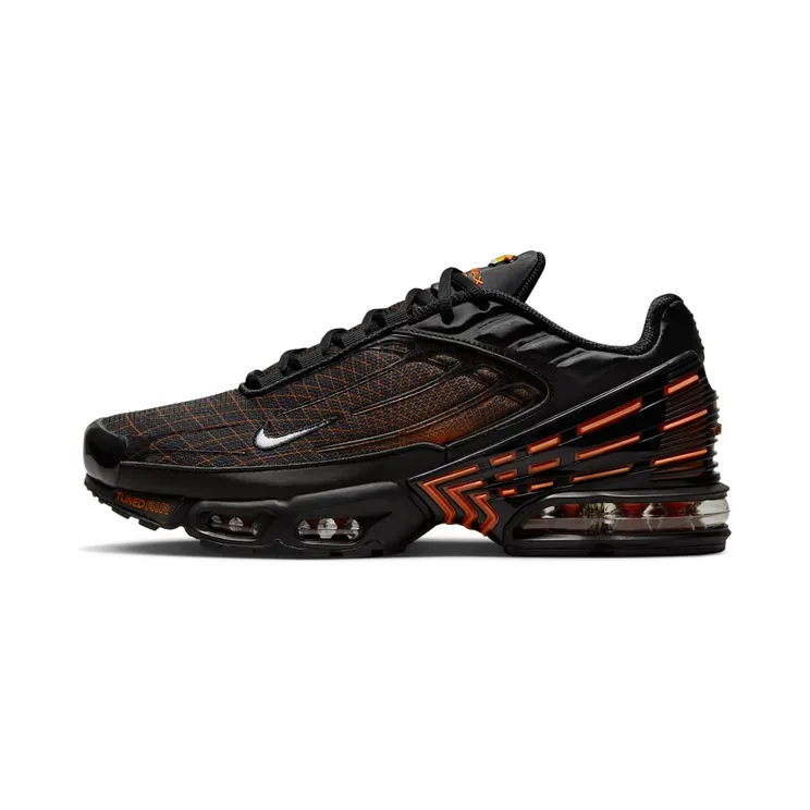 Nike Air Max Plus 3 Black Orange Spirograph “Black / Safety Orange / Iron Grey / White” (FB3352-001)